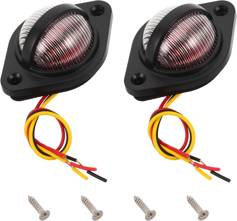Black LED License Plate Light 2pcs Waterproof Rear Lamp For Truck Trailer Vehicle - Image 1