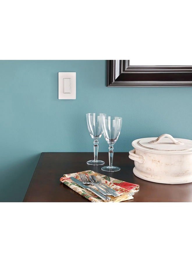 LUTRON Claro Light Switch Cover Plate, 1 Gang Wallplate, for Decorator Light Switches, Rocker Light Switch Cover, Outlet Cover, Screwless Switch Plate Cover, Gloss, CW-1-WH, White - Image 2