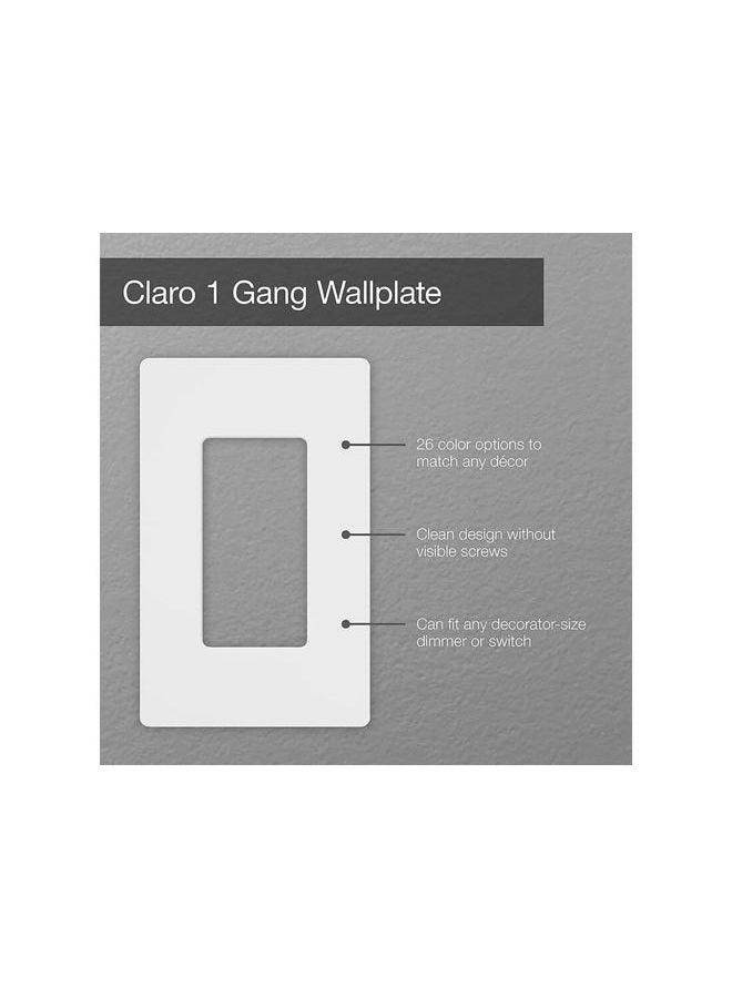 LUTRON Claro Light Switch Cover Plate, 1 Gang Wallplate, for Decorator Light Switches, Rocker Light Switch Cover, Outlet Cover, Screwless Switch Plate Cover, Gloss, CW-1-WH, White - Image 4