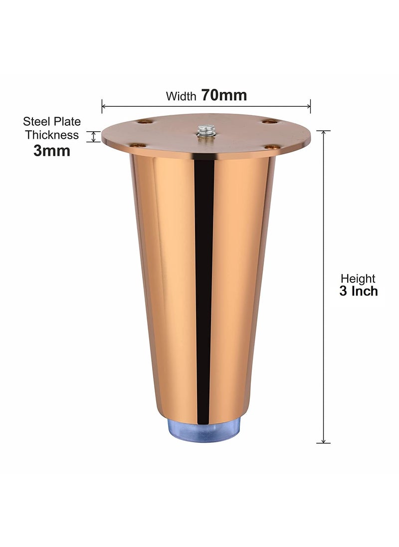 WSK WSK Heavy Duty Stainless Steel 3 inch Sofa Legs for Furniture FittingSofa Hardware Leg Rose Gold SL1173R004  - Image 2