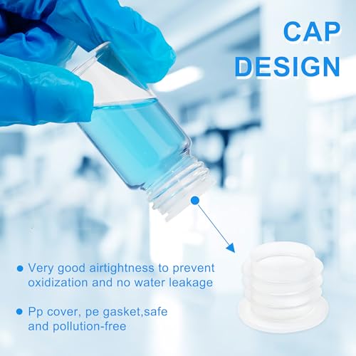 ETTSNU 10ml Clear Glass Vials with Screw Caps and plastic Stoppers,Small Lab Sample Vials with Lids, Leak-Proof Liquid Storage Empty Vial. 30PCS - Image 3