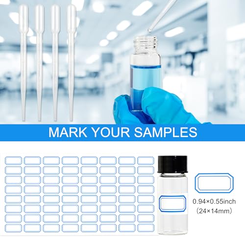 ETTSNU 10ml Clear Glass Vials with Screw Caps and plastic Stoppers,Small Lab Sample Vials with Lids, Leak-Proof Liquid Storage Empty Vial. 30PCS - Image 4