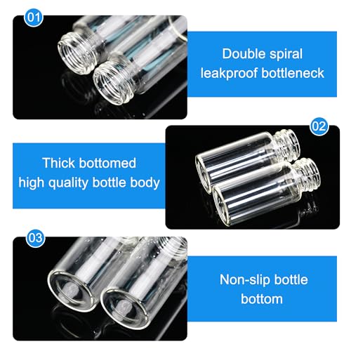 ETTSNU 10ml Clear Glass Vials with Screw Caps and plastic Stoppers,Small Lab Sample Vials with Lids, Leak-Proof Liquid Storage Empty Vial. 30PCS - Image 5
