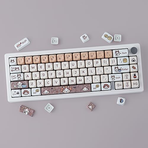TYRIXKI PBT Keycaps 143 Keys Cute Keycaps Dye-Sublimation Kitty-cat Keycaps Set MOA Profile Custom Keycaps for Cherry Gateron MX Swithes Mechanical Keyboards - Image 3