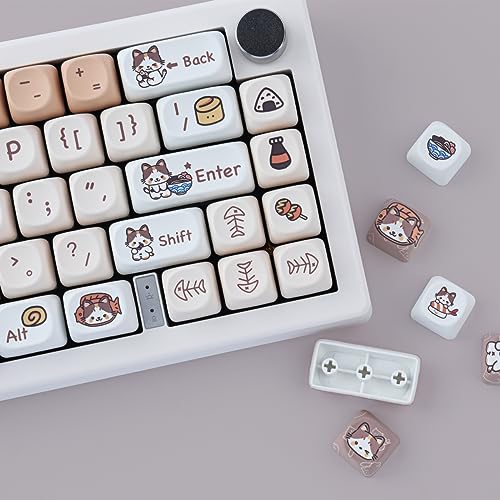 TYRIXKI PBT Keycaps 143 Keys Cute Keycaps Dye-Sublimation Kitty-cat Keycaps Set MOA Profile Custom Keycaps for Cherry Gateron MX Swithes Mechanical Keyboards - Image 5
