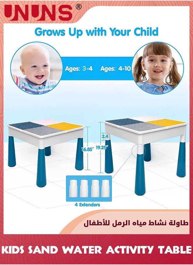 UNUNS - Small Activity Table For Toddlers 1-3,Kids Multi-Functional Table And Chair,Playing Building Blocks,Marble Run Toy,Sand&Water,Color Dough,Drawing&Learning,Boy Girl Study Activity Table - Image 1
