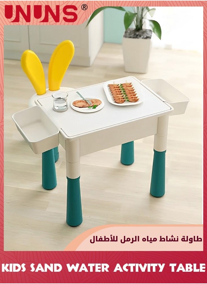 UNUNS - Small Activity Table For Toddlers 1-3,Kids Multi-Functional Table And Chair,Playing Building Blocks,Marble Run Toy,Sand&Water,Color Dough,Drawing&Learning,Boy Girl Study Activity Table - Image 1