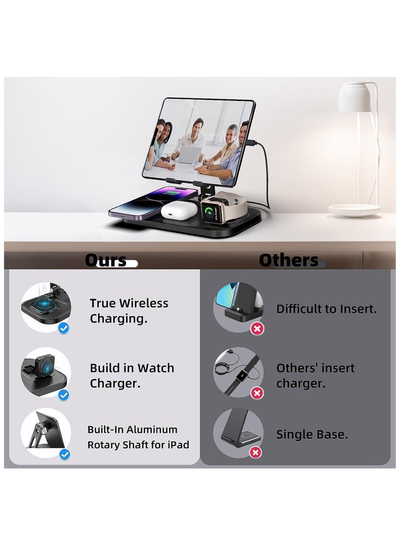 AROAQ - Charging Station for Apple Multiple Devices, Wireless Charger for iPhone 14 13 Pro Max, Wired Charger for iPad Charging Station, Charger Stand for iwatch 8/7, Multi Charger Station for AirP od Pro 3/2 - Image 1