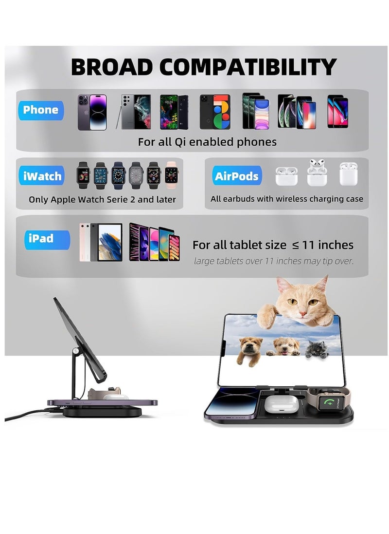 AROAQ - Charging Station for Apple Multiple Devices, Wireless Charger for iPhone 14 13 Pro Max, Wired Charger for iPad Charging Station, Charger Stand for iwatch 8/7, Multi Charger Station for AirP od Pro 3/2 - Image 1