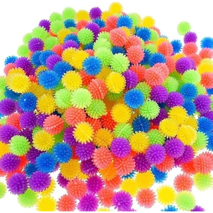 Rosojodg 10Pcs Multicolour Mini Spiky Hedge Balls Porcupine Balls, Soft Sensory Balls in, Squeeze Stress Relief, Fun Birthday Party Favors - Image 1
