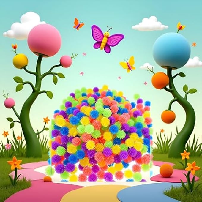 Rosojodg 10Pcs Multicolour Mini Spiky Hedge Balls Porcupine Balls, Soft Sensory Balls in, Squeeze Stress Relief, Fun Birthday Party Favors - Image 3