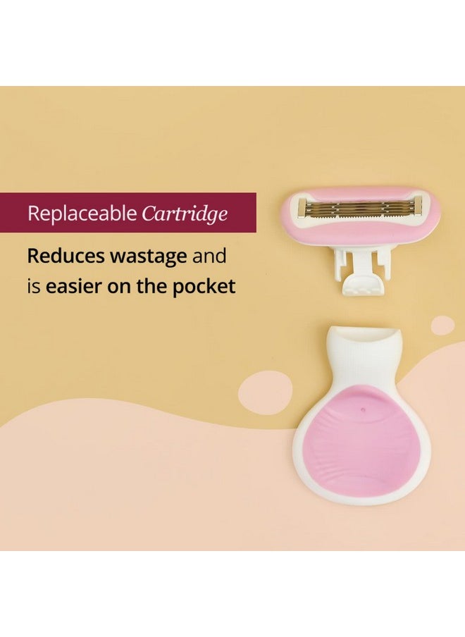 CARMESI - Carmesi Body Razor Mini Cartridge | Pack of 2 | 5-Blade Precision | Aloe Vera & Vitamin E Lubrication Strip | Instant & Painless Hair Removal | Arms, Underarms, Legs - Image 1