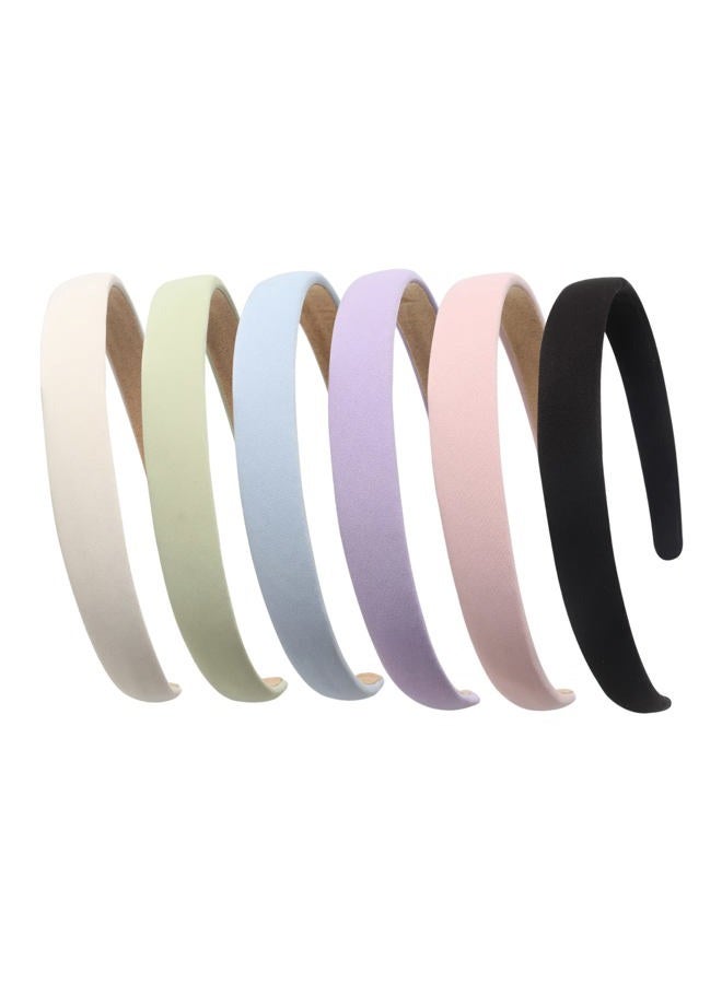 Cuizhiyu Solid Simple Headbands for Women 0.7inch Plain Soft Fabric Hairbands No Slip Fashion Cute Hair Bands for Girls Pack of 6 (Color B) - Image 1