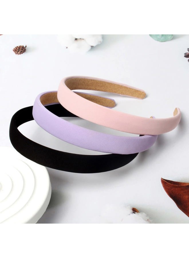Cuizhiyu Solid Simple Headbands for Women 0.7inch Plain Soft Fabric Hairbands No Slip Fashion Cute Hair Bands for Girls Pack of 6 (Color B) - Image 2