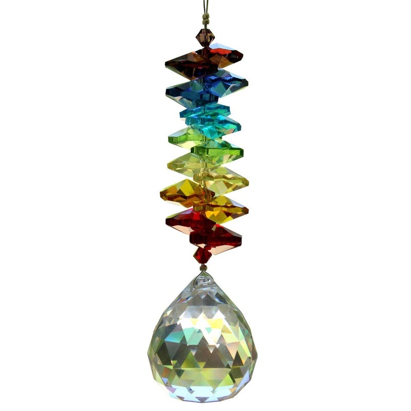 Light Wave Beautiful Sparkling Crystal Rainbow Sun-Catcher Ball Prism Pendant Hanging, Window, Garden, Balcony Hanging Ornament, Car Hanging (Model 2) - Image 1