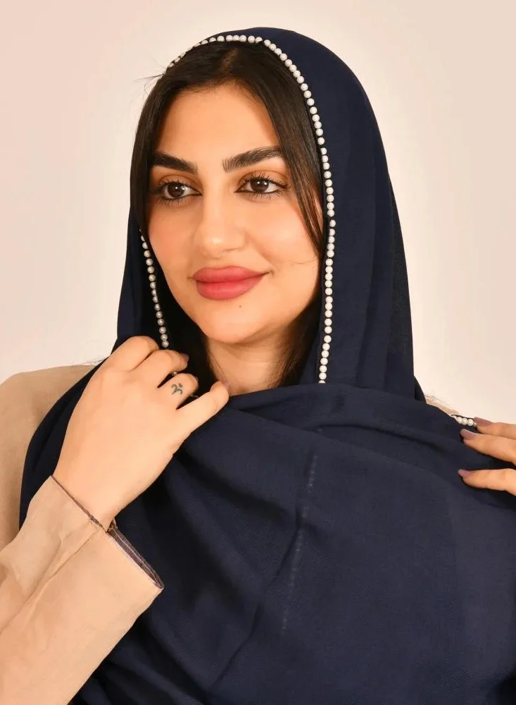 lamha abaya Pearl embellished veil