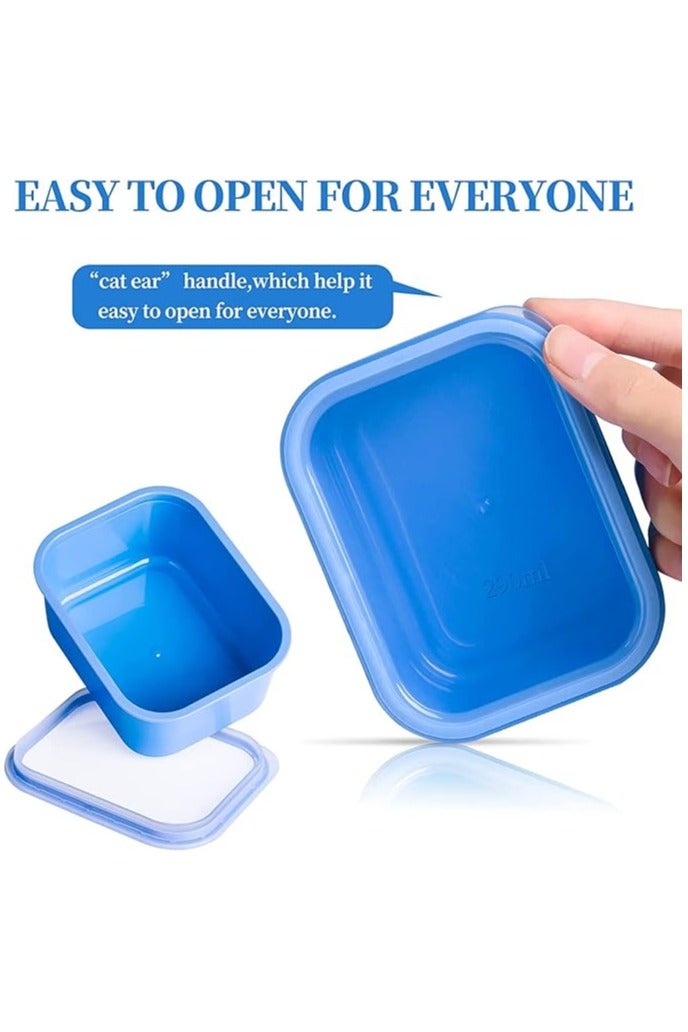 TAPIT Lunch Box for School 1260ml Plastic Leak-Proof Lunch Box 3 Grids Food Container Lunch Box Bento Box for Kids and Adults-Food Safe Materials (Blue) - Image 2