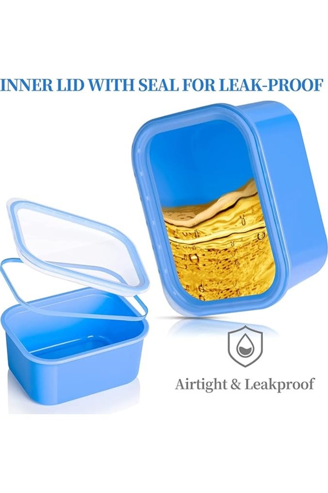 TAPIT Lunch Box for School 1260ml Plastic Leak-Proof Lunch Box 3 Grids Food Container Lunch Box Bento Box for Kids and Adults-Food Safe Materials (Blue) - Image 4