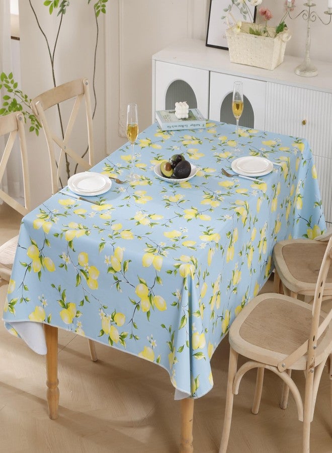 Walrus Heavy Duty Vinyl Tablecloth with Flannel Backing Waterproof Oil-Proof Plastic Table Cloth Stain-Resistant Wipeable Rectangle or Square Table Cover for Indoor and Outdoor (Lemon, 60x102 Inch) - Image 2