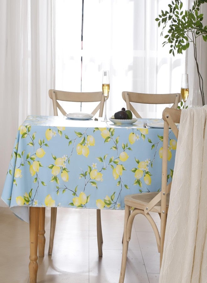 Walrus Heavy Duty Vinyl Tablecloth with Flannel Backing Waterproof Oil-Proof Plastic Table Cloth Stain-Resistant Wipeable Rectangle or Square Table Cover for Indoor and Outdoor (Lemon, 60x102 Inch) - Image 3