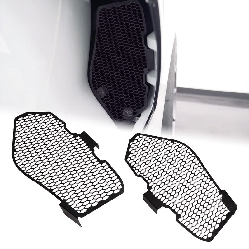 مجموعة واقي شبكة سحب الهواء الجانبية 2 قطعة لسيارة كورفيت C8 ستينغراي 2020-2024 باللون الأسود