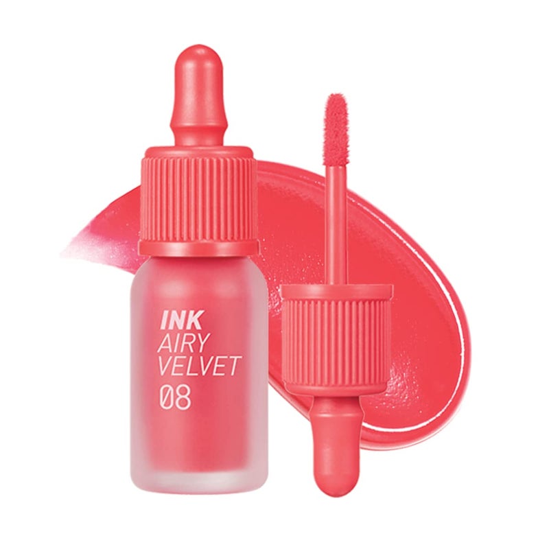 Peripera Peripera Ink Airy Velvet Lip Tint  HighPigmentation Lightweight Soft Moisturizing Not Animal Tested  Pretty Orange Pink 08 014 fl oz