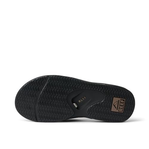 REEF Fanning Mens Bottle Opener Flip Flop, Arch Support, Durable Outsole, Water Friendly, Black/Brown, 4 - Image 4