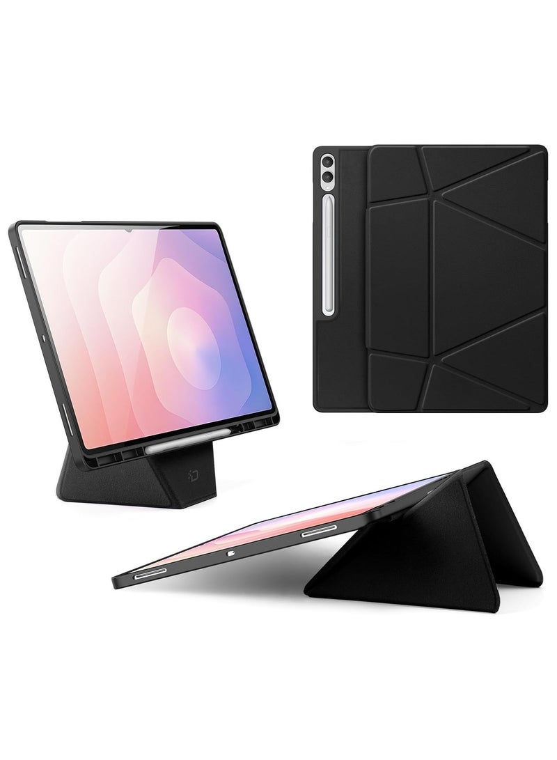Case compatible with Samsung Galaxy Tab S11 Ultra 14.6-inch 2025 model tablet. Features a 4.5cm floating height, multi-angle folding stand, and leather cover with auto-wake/sleep functionality. Includes built-in S Pen holder. - Image 1
