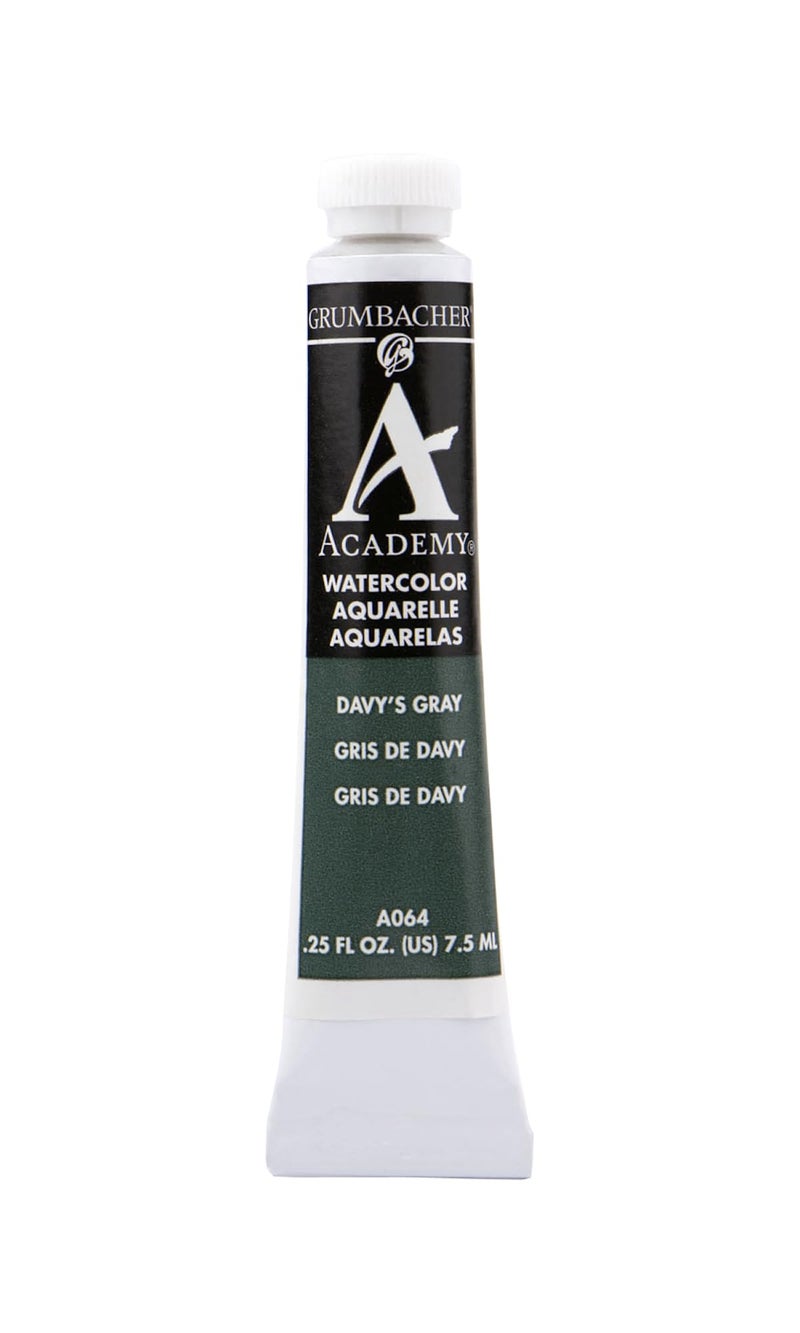 Grumbacher Academy Watercolor Paint, 7.5ml/0.25 oz., Davy's Gray (A064) - Image 1