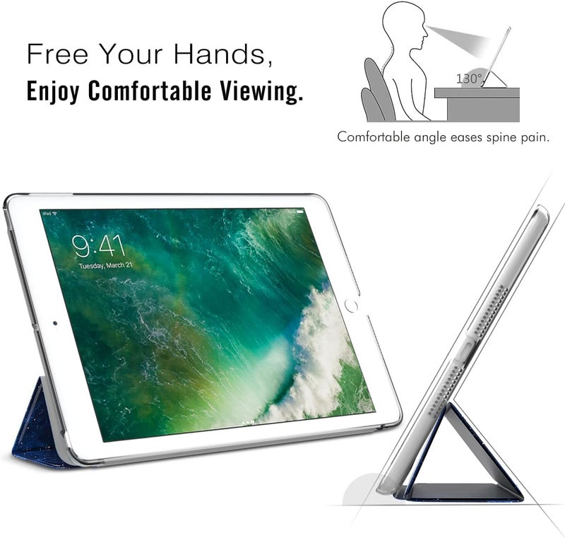 MOCA [Translucent Back] Smart Case for iPad Air 2 (2014 Launched) A1566 A1567 iPad Flip Cover (Blue Star) - Image 5