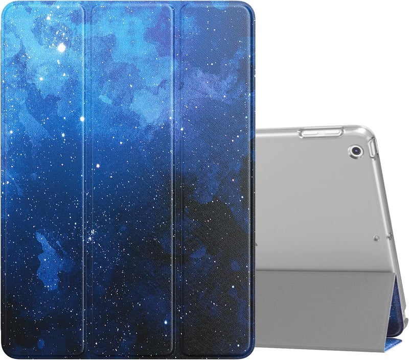 MOCA [Translucent Back] Smart Case for iPad Air 2 (2014 Launched) A1566 A1567 iPad Flip Cover (Blue Star) - Image 1