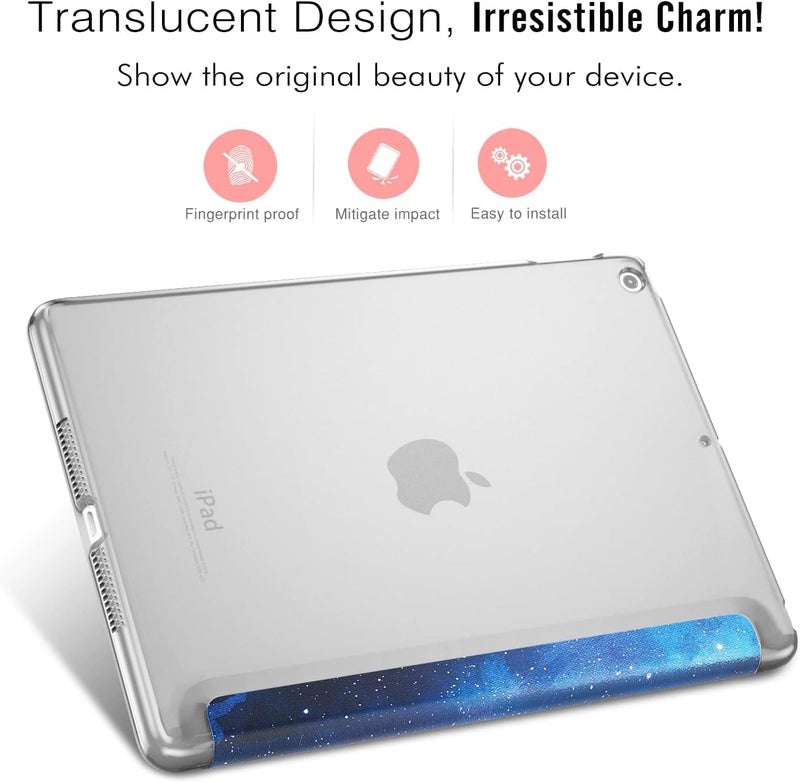 MOCA [Translucent Back] Smart Case for iPad Air 2 (2014 Launched) A1566 A1567 iPad Flip Cover (Blue Star) - Image 4