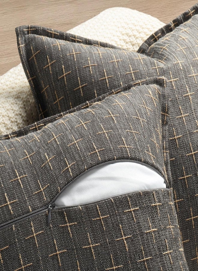 ZWJD Pillow Covers 18x18 Set of 2 Soft Polyester Textured Pillow Covers with Stylish Flange Edge Cozy Farmhouse Throw Pillows for Couch Bed Sofa Living Room - Image 3
