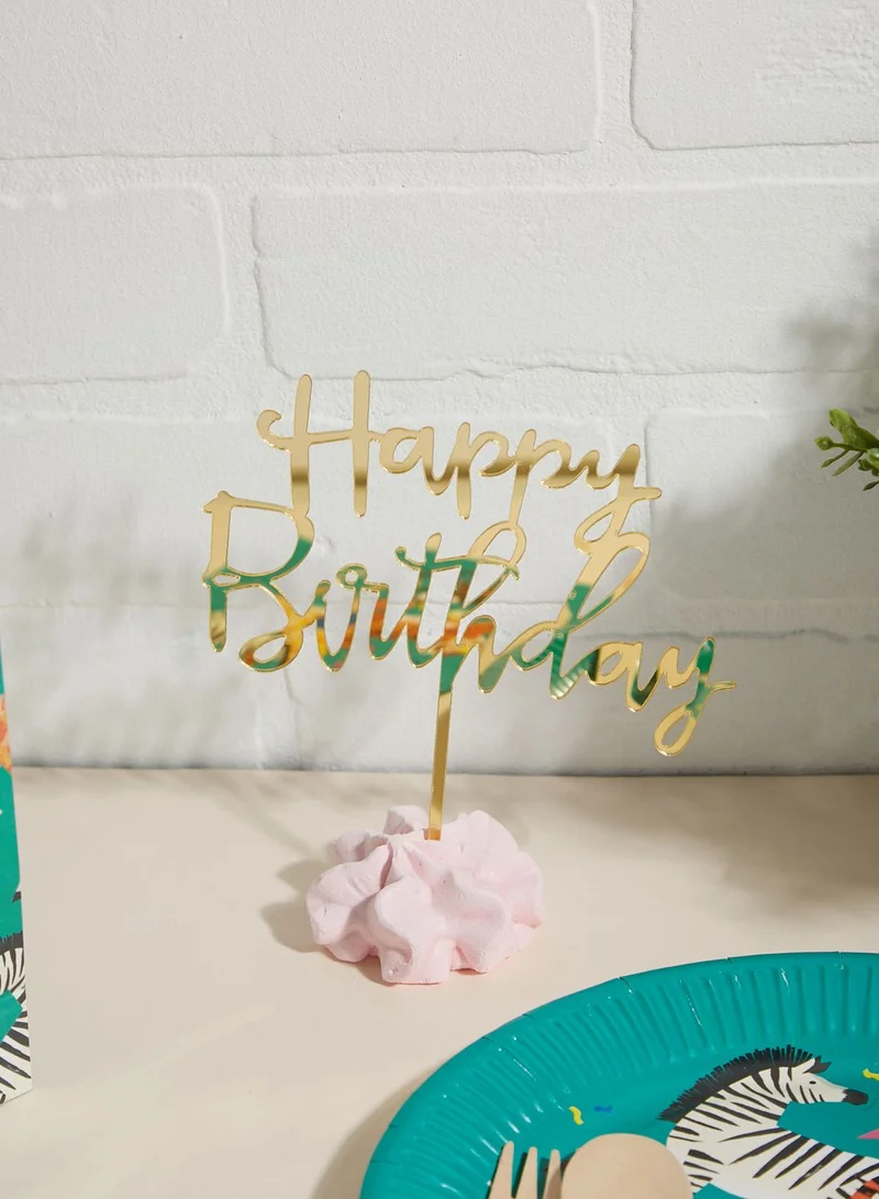 Talking Tables Luxe, Gold Acrylic Happy Birthday Cake Topper