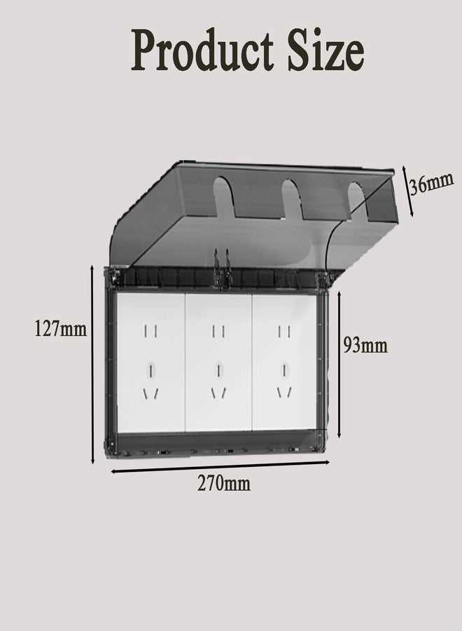 KalamkariX Waterproof Switch Board Cover, Ultra Thin Design for Home and Commercial Use, Ideal for Bathroom Kitchen and Outdoor Protection, Black Translucent - Image 2