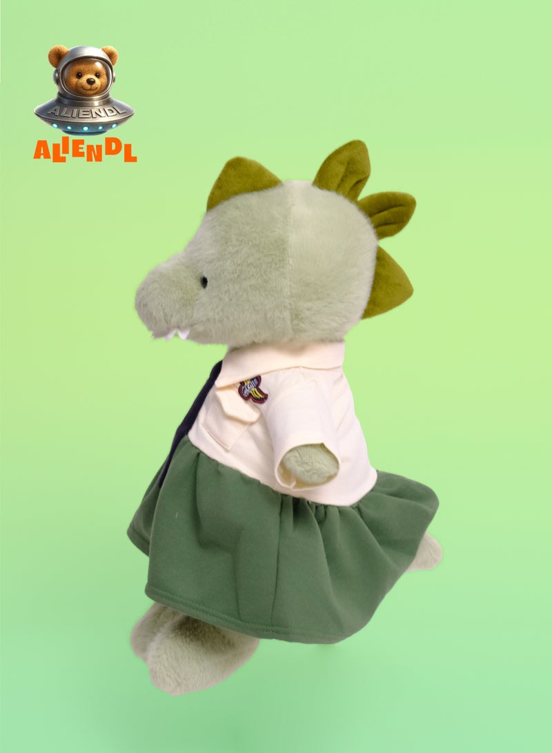 ALIENDL Snug Dino – Plush Dinosaur Stuffed Animal Toy for Baby Kids, Soft Cute Dinosaur Plush Doll Gift Set with Removable Clothes & Pouch, Perfect Gift for Kids, Boys, Girls, Friends & Couples - Image 3