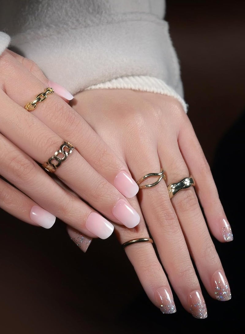 general Press on Nails, 24 Colors 576PCS Press on Nails Short, Matte Glossy Press on Nails Short Square. Glitter Press on Nails Short Round. Natural Fit Lightweight Fake Nails Natural for Nail A - Image 1