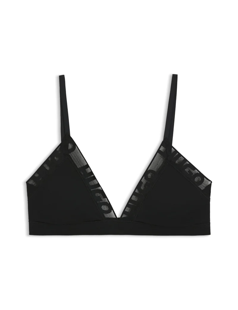 HUGO Stretch-cotton triangle bra with logo trims