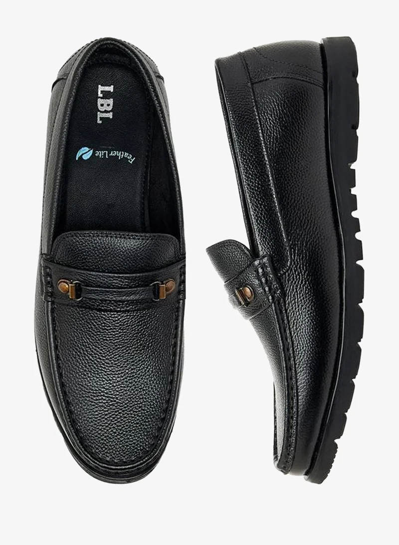 LBL by Shoexpress BLACK Textured Slip-On Moccasins for Men | Best Price UAE
