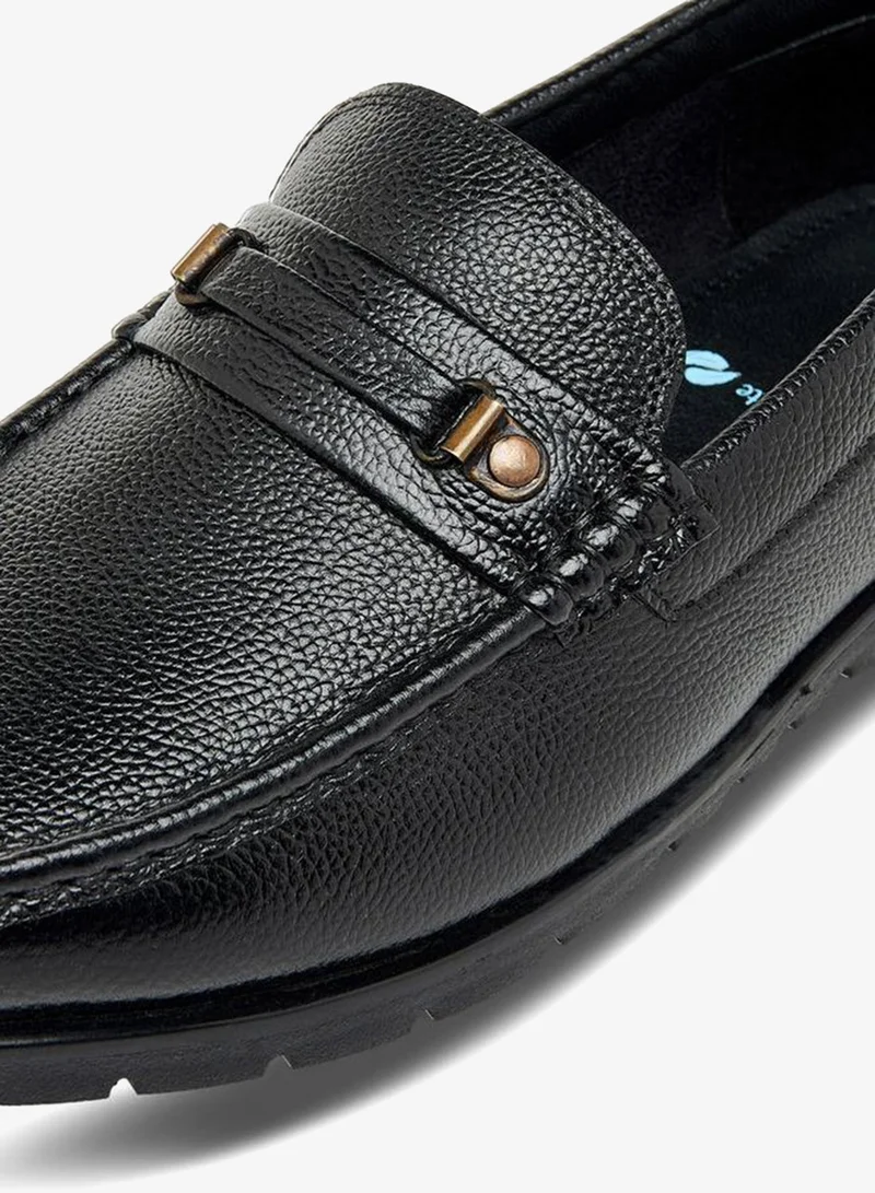LBL by Shoexpress BLACK Textured Slip-On Moccasins for Men | Best Price UAE