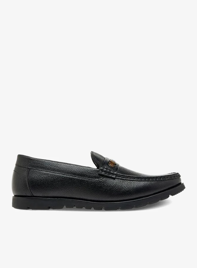 LBL By Shoexpress BLACK Textured Slip-On Moccasins for Men | Best Price UAE
