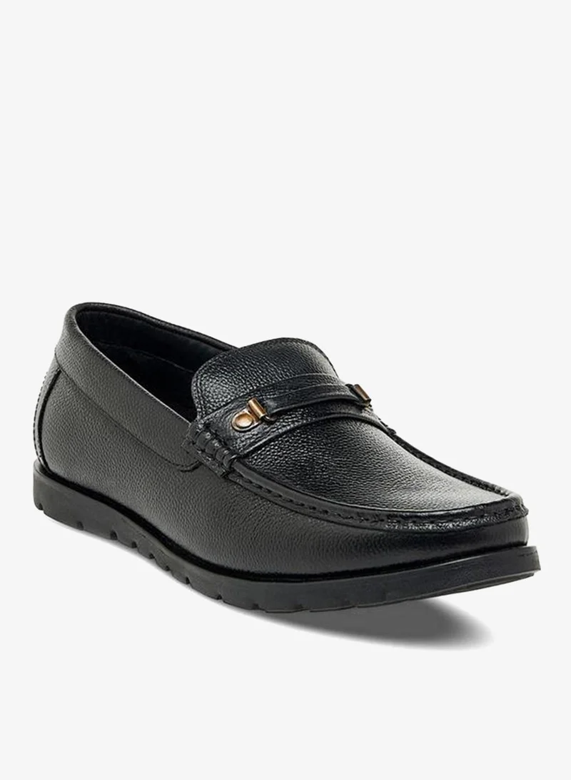 LBL By Shoexpress BLACK Textured Slip-On Moccasins for Men | Best Price UAE