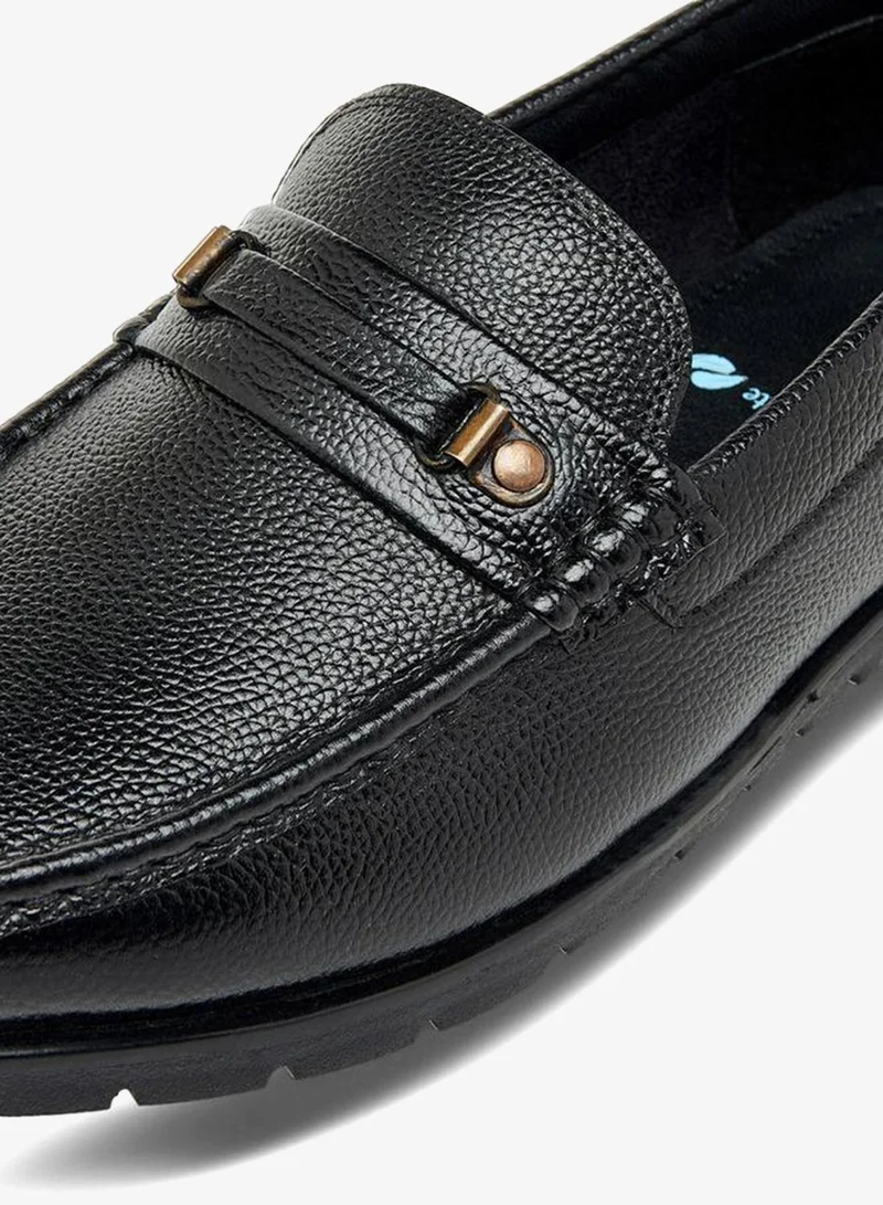 LBL By Shoexpress BLACK Textured Slip-On Moccasins for Men | Best Price UAE