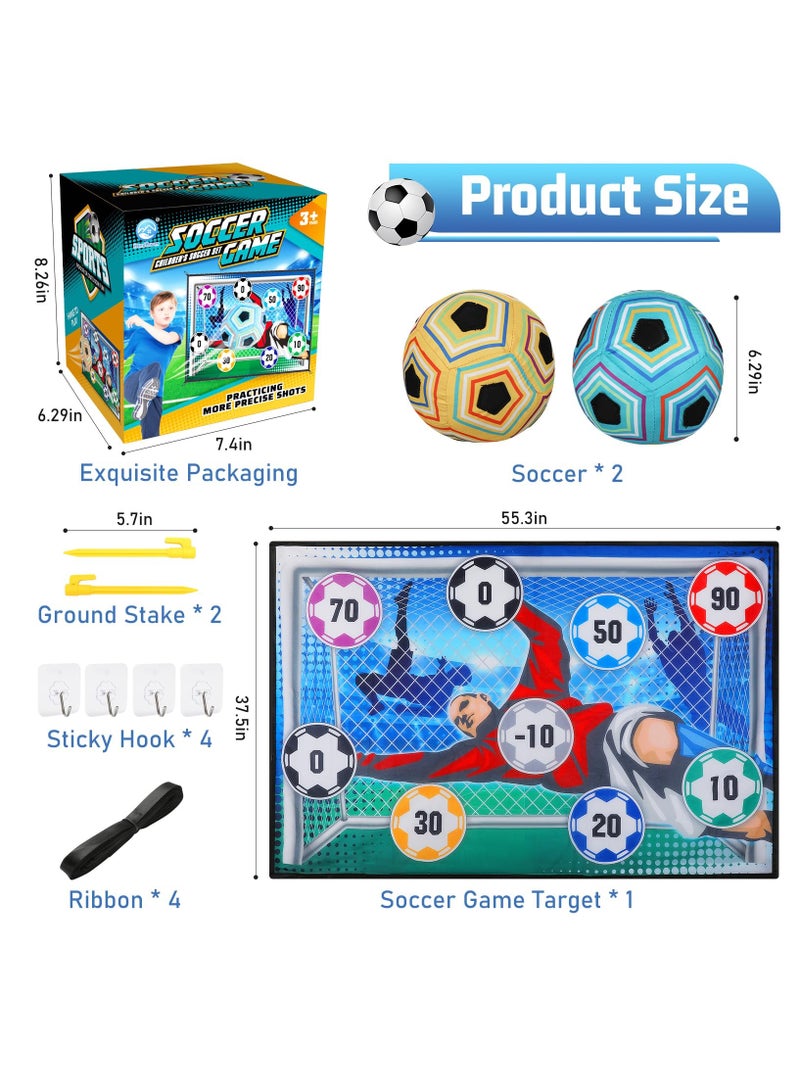 KASTWAVE Soccer Ball Game Set for Kids, Indoor Outdoor Backyard Toss Soccer Goal Game with Velcro Balls, Foldable Flannel Goals, Toddlers Gift for 3 4 5 6 7 8 Year Old Boy Toys Birthday - Image 2