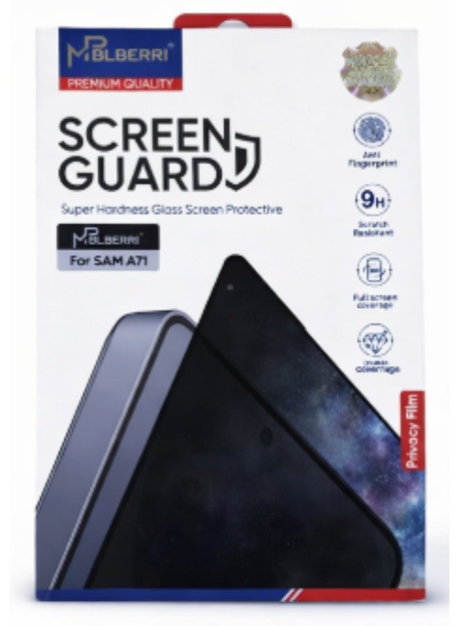 MPBLBERRI Privacy Screen Protector for Samsung Galaxy A71 – Anti-Spy Tempered Glass, 9H Scratch Resistant, Full Coverage, Anti-Fingerprint Screen Guard - Image 1