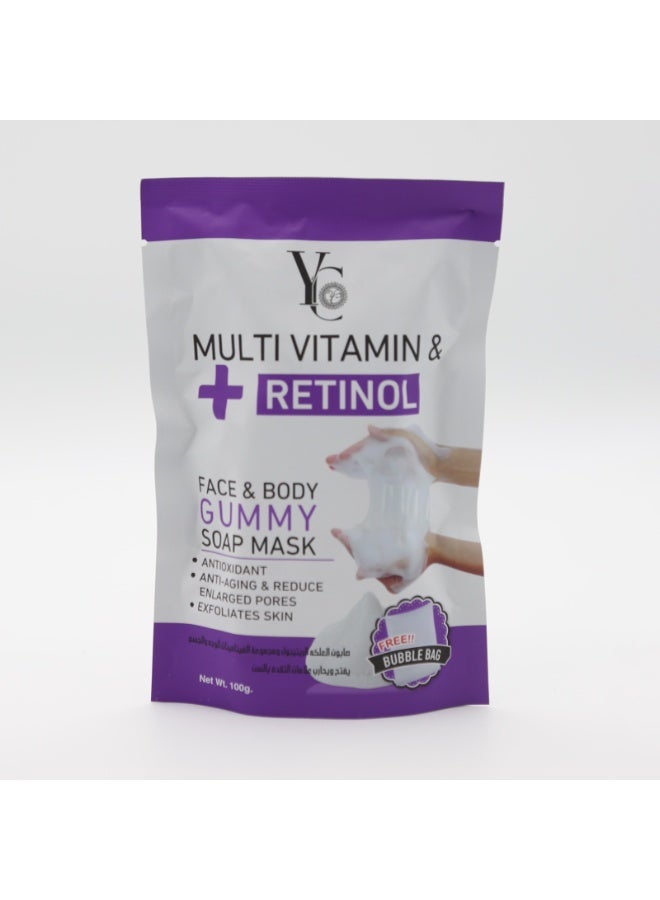 YC Multi Vitamin & Retinol Face & Body Gummy Soap Mask
