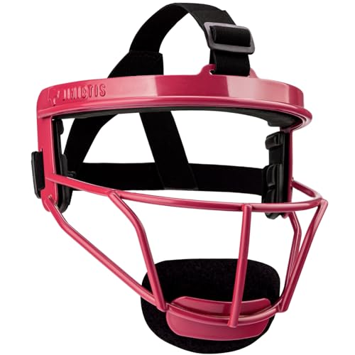 Dinictis Softball Face Mask, Lightweight, Comfortable, with Wide Field Vision, Durable and Safe Face Guards, Premium Protective Softball Fielder's Mask-Red-Adult(L) - Image 1