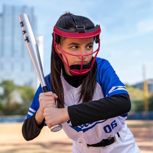 Dinictis Softball Face Mask, Lightweight, Comfortable, with Wide Field Vision, Durable and Safe Face Guards, Premium Protective Softball Fielder's Mask-Red-Adult(L) - Image 5