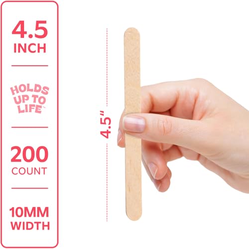 GUSTO [200 Count] 4.5 Inch Wooden Multi-Purpose Popsicle Sticks for Crafts, Ice, Ice Cream, Waxing, and Tongue Depressor Wood Sticks (Formerly Comfy Package) - Image 2