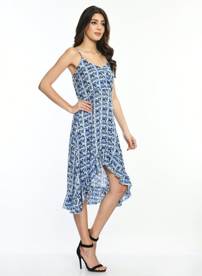Pretilly Floral Printed A-Line Midi Dress for Women - Image 3